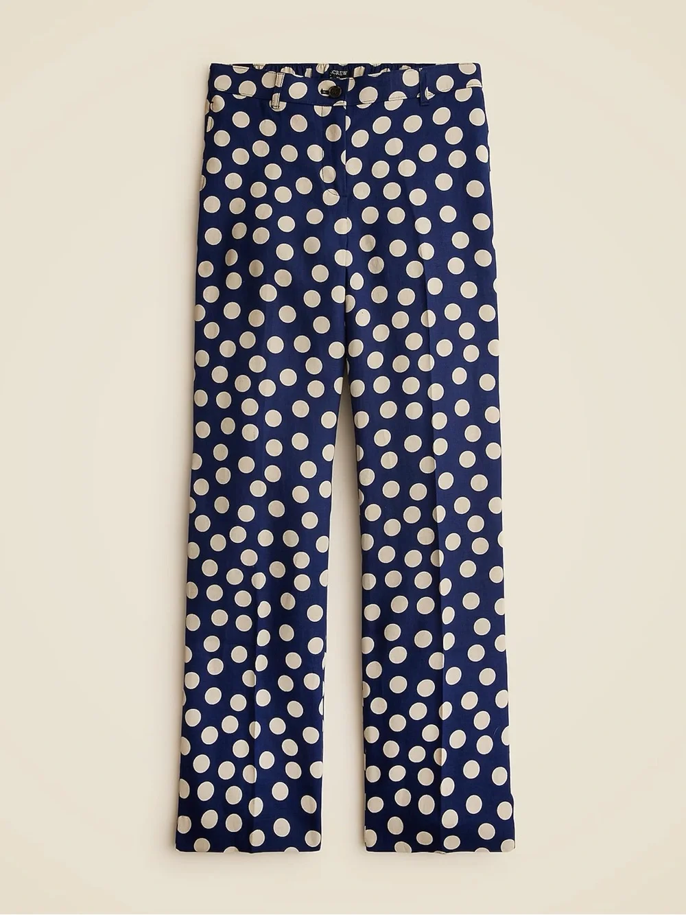 J. Crew Harbor Pant in Linen Polka Dot